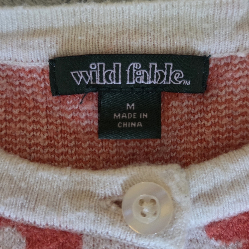 Wild Fable Pink and Red Floral Cardigan Sweater - Picture 3 of 3